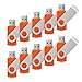RAOYI 10PCS 2GB USB Flash Drive Orange Pen Drive Thumb Drive USB 2.0 Memory Stick Swivel Design