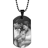 PicturesOnGold.com Personalized Black Photo Engraved Dog Tags Necklace
