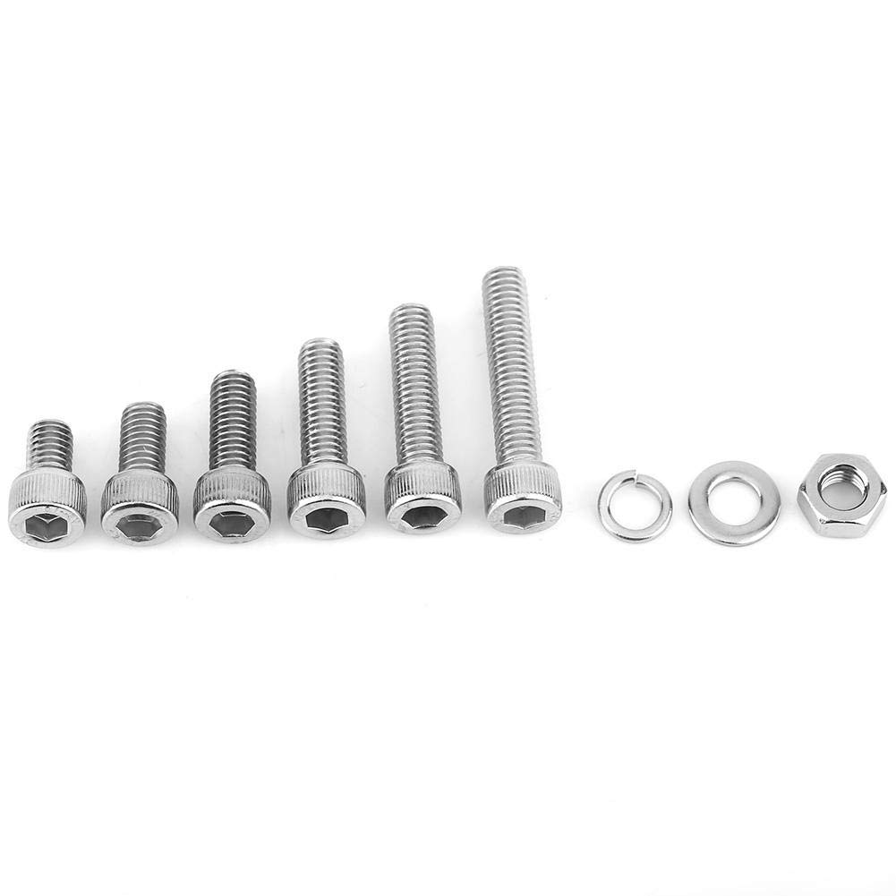 120Pcs M6 Stainless Steel Hex Socket Head Cap Bolts Screws Nuts Washers Assortment 120Pcs M6 Stainless Steel Hex Socket Head Cap Bolts Screws Nuts Washers Assortment