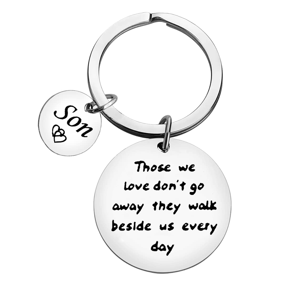 Ximalun Son Memorial Gifts Keyring Loss of Son Gifts Those We Love Don't Go Away They Walk Beside Us Every Day Keyring Remembrance Bereavement Gifts Sympathy Gifts for Loss of Son