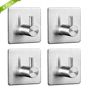 4 Piezas Ganchos Adhesivos, Max 8KG Toallero Perchero Pared de Cocina