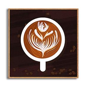 Framed Canvas Home Artwork Decoration Coffee Canvas Wall Art for Living Room, Bedroom - 16x16 inches