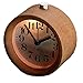 Glomarts Round Wooden Silent Desk Alarm Clock with Nightlight