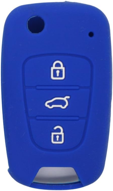 SEGADEN Silicone Cover Protector Case Holder Skin Jacket Compatible with HYUNDAI Accent i20 i30 KIA K2 K5 Sportage 3 Button Flip Remote Key Fob CV2152 Deep Blue
