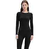 SUUKSESS Women 2 Piece Workout Set Tummy Control Legging Long Sleeve Workout Top