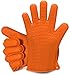 Heat Guardian Silicone BBQ Grill Oven Gloves -Ideal for Barbeque, Oven, Cooking, Frying, Baking, Smoking, and Potholder-Protection Up To 425 Degrees & One-Size-Fits-Most (Orange)