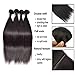 JINREN Full Head Set Brazilian Virgin Hair Straight Hair Weave 3 Bundles Unprocessed Virgin Human Hair Weave Natural Black 10-28inch (20inch 22inch 24inch)