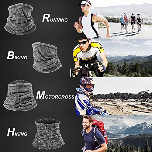Peicees 4 Pack Soft Fleece Neck Gaiter Warmer Face Mask Hat Snood Scar for Cold Weather Winter Outdoor Sports Ski Snowboard Cycling (4 Pack-Gray+Dark Blue+Brown Red+Lake Green)