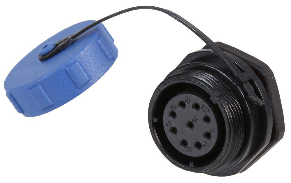 PRO ELEC Circular Threaded Panel Mount Connector Socket, 9-Pole, IP68, 7-12mm Cable – PELR0196