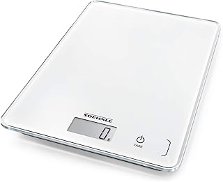 Soehnle Page Compact 300 digitale Küchenwaage bis zu 5 kg Tragkraft, Küchenwaage mit leicht ablesbarer LCD-Anzeige, Digitalwaage mit Zuwiegefunktion, weiß