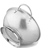 Colander Pro Stainless Steel 5-Quart Colander: Metal Pasta Strainer With Handles & Base - Large Strainer Basket for Pasta, Rice Noodles & More: Dishwasher Safe