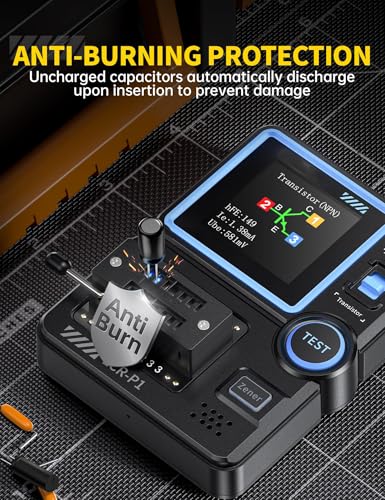 LBOYLOVE® LCR-P1 Transistor Tester, Mosfet Transistor Capacitor Tester for SMD Electronic Component, Diode, Triode, Zener Diode, Resistance, Inductance, Battery Test, LCR Meter MOS PNP NPN ESR Meter