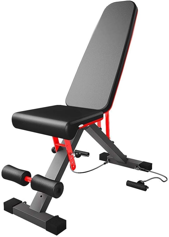 AMAZACER Weights bench,dumbbell bench indoor fitness equipment sit-up board weight bench abdominal trainer, commercial folding (Color : Black, Size : 107 * 34 * 72cm)