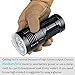 LED Flashlight 10000 Lumens, 12xCREE XM-L T6 LED 3 Modes Super Bright LED Flashlight Waterproof Portable Emergency Light with 4x18650 rechargeable lithium batteries and AC Battery Charger, Black