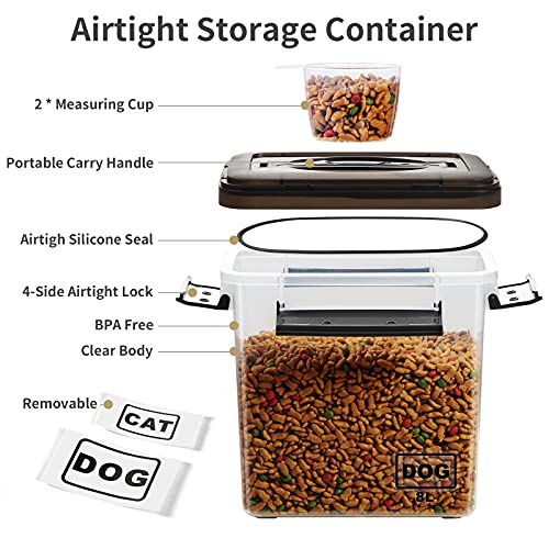 Cat Food Storage Containers, Lockcoo 2Pack Airtight Pet Dog Food