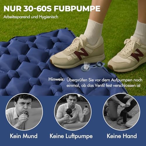 Camping Luftmatratze,Ultraleichte,195cm*60cm Mit Aufblasbarem