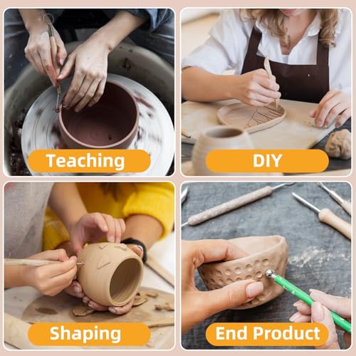 36 PCS Clay Tools Kit, Pottery Clay Sculpting Tools for Carving, Shaping, Molding, Ceramic Modeling & Polymer Clay Crafts, for Beginners, Artists & Hobbyists