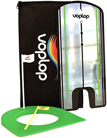 Golf Putting Alignment Mirror by Voplop - BONUS FREE Golf putting cup ($10 Value) – Training Golf Tool - Great Gift Idea (Green)