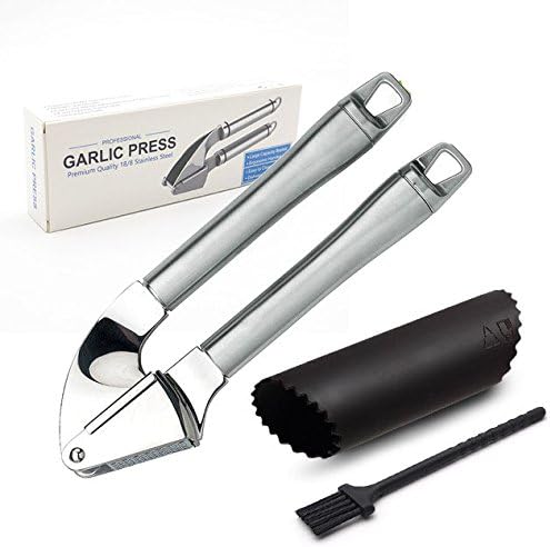 Grillers Garlic Ginger Press Crusher Squeeze Tool and Peeler Set Useful Convenient Kitchen Accessories
