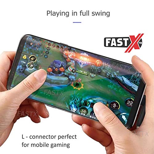 FASTX™ Trending L-Shaped PUBG Connector, Mobile Gaming Connector, Earphone Audio Jack Adapter USB-Type C to 3.5 mm Stere