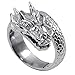JOVIVI® Stainless Steel Gothic Punk Cool Winding Dragon Mens Biker Ring Gift, Color Silver, US 9-12