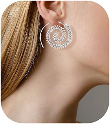 Bohemian Vintage Earrings Hoop Love Gold Circle Round Earrings Jewelry for Women Defiro