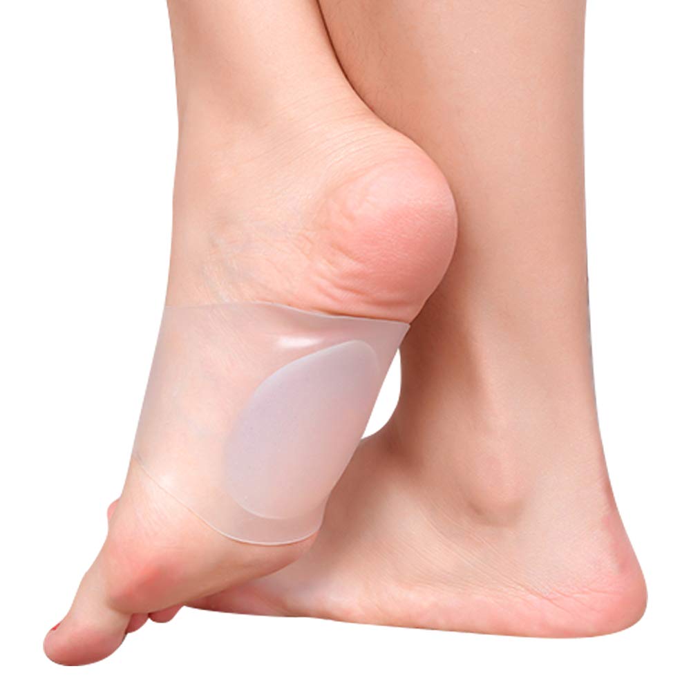 Arch Support Shoe Inserts Silicone Gel Sleeves for Flat Foot Plantar Fasciitis Pain Relief Shoe Pads (L)