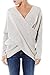 Womens Casual Long Sleeve Overlap Pullover Sweater