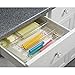 mDesign Shallow Kitchen Drawer Organizer for Silverware, Spatulas, Gadgets - Medium, Clear