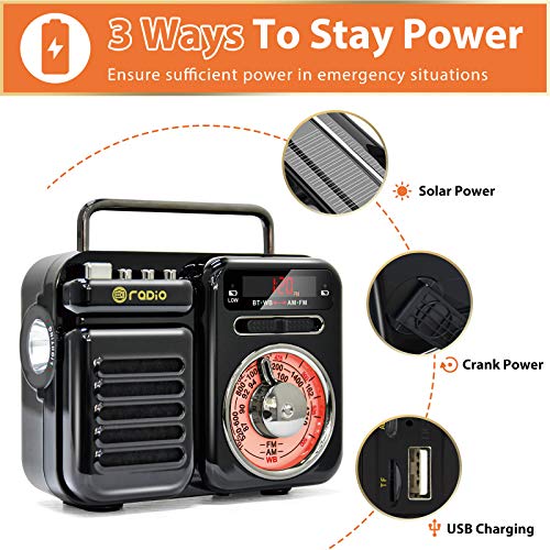 [2022 Newest] EmergencyRadio,Puiuisoul Weather Radios with Bluetooth
