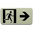 Exit RIGHT Sign - Photoluminescent NFPA DOB Compliant Sign, Glow in The Dark, TCO Inspection Certified - by GDS (8"W x 4"H)
