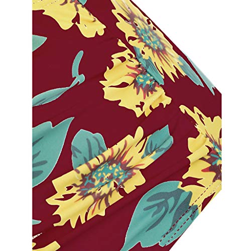 image for Cenglings Blouse Cenglings Women Sunflower Print Two Pieces Bathing Su