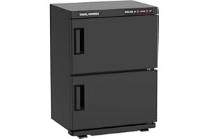 ADVWIN 32L Hot Towel Warmer Cabinet, Towel Warmer for Spa Salon, Professional Large Capacity Towel Double Cabinet for Bathroom, Esthetician (black)
