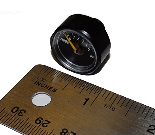 5000 PSI Gauge for Paintball Air Tank by Captain O-Ring (5k Gauge Black, Compatible with 3k and 4.5k Tanks)