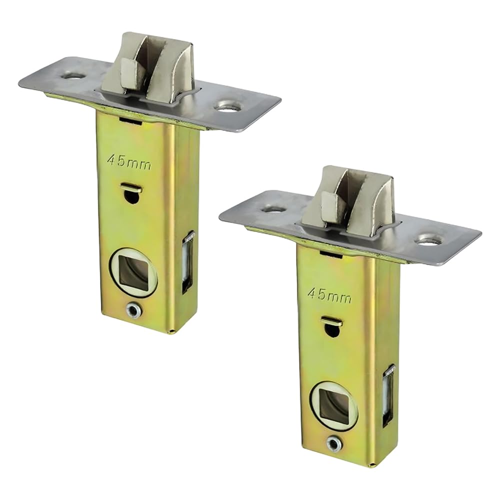 AKSIQIOL 2 Pcs Polished Chrome Tubular Door Latches for Internal Doors, 45mm Mortise Interior Door Locks, Compatible with Various Door Lock Handles