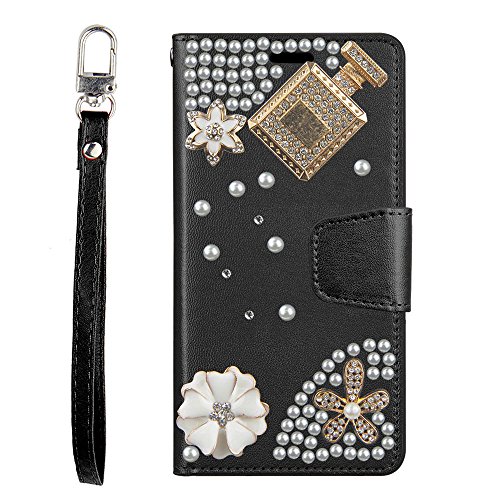 LG Stylus 4, Stylo 4 [El Lumiere Treasure Wallet Case] Multi-Card Slot Wallet Case [Drop Protection] Premium Leather [Kickstand Feature] (T-Perfume Black)