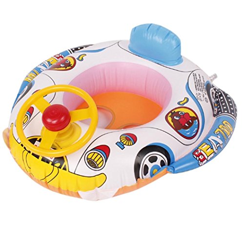 Iusun Swim Boat for Toddler, Inflatable Baby Float Seat Boat, Swimming Pool Car Boat Inflatable Ring for Baby KIds Water Sport Play (Multicolor)