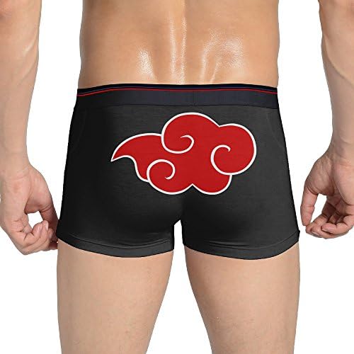 NGG Sexy Akatsuki Cloud Logo Seamless Stretchable Boxer Panty For Fashionable Men Black