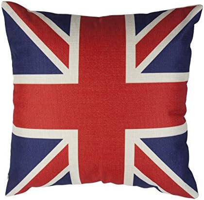 WarmPlus Union Jack Flag 18x18 Cotton Linen Throw Pillow Case, Pillowcase