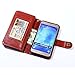 TabPow Galaxy J7 Case, 10 Card Slot - ID Slot, Button Wallet Folio PU Leather Case Cover with Detachable Magnetic Hard Case for Samsung Galaxy J7 J700 (2015) - Brown