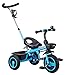 High Bounce Kids Tricycle - Kids Trike with Foot Rest, Pedals, Adjustable Seat and Push Handle for Toddlers (Light Blue with Push Handle)