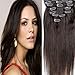 Emosa 7Pcs 70g 100% Real Full Head Remy Clip In Human Hair Extensions #4 Medium Brown Silky Soft