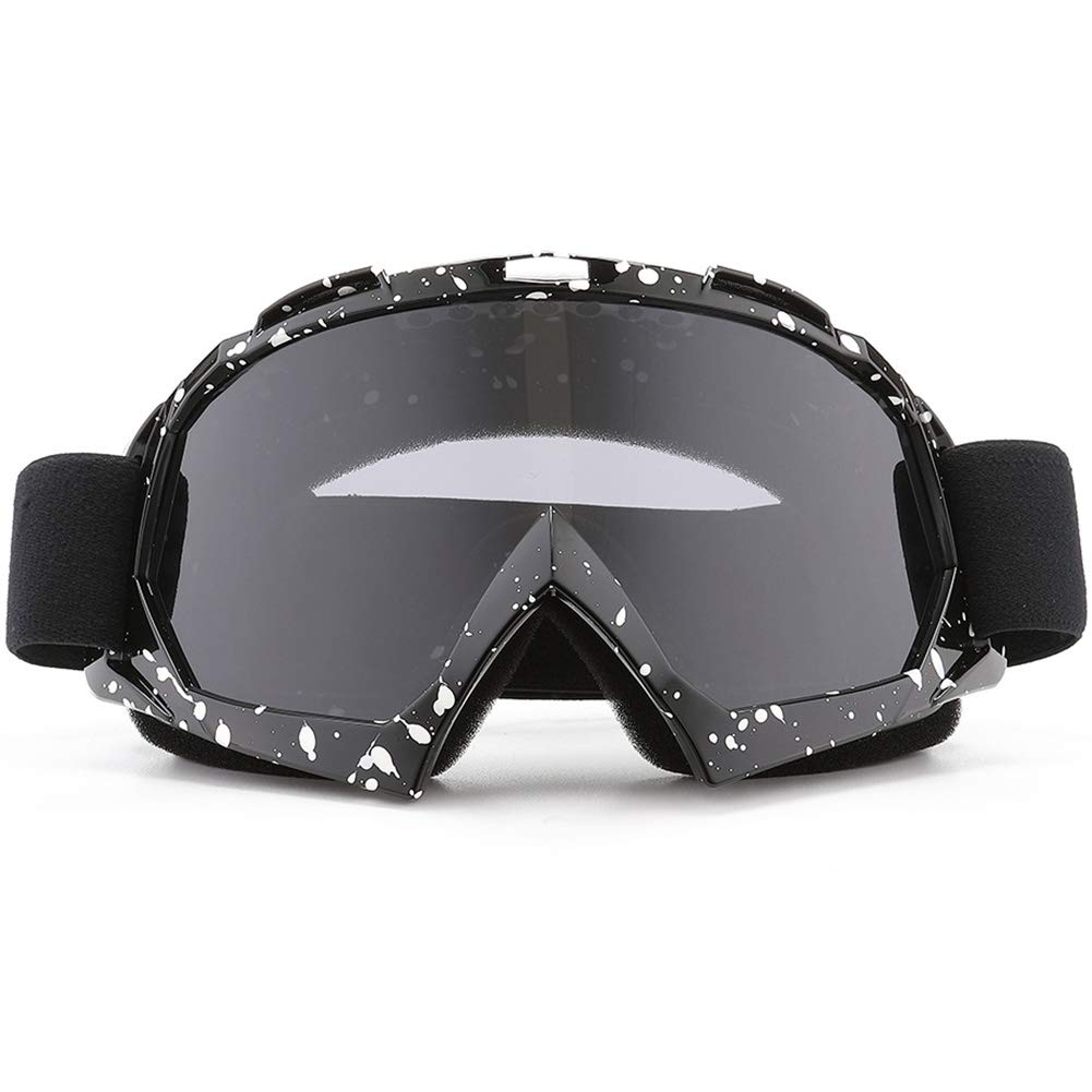 SPOSUNE Motorcycle Goggles, ATV Dirt Bike Off Road Racing MX Riding Goggle Anti-Scratch Dustproof Bendable UV400 Eyewear Padded Soft Thick Foam,Adjustable Strap Adults' Cycling Motocross