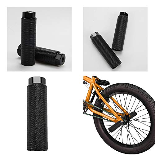 KOOBOOK 2Pcs Bike Pegs Bike Pedals Axle Foot Rest Pegs Bike Anti-Skid Lead Foot BMX Pegs Diameter 28mm Fit 3/8 inch Axles