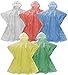 Wealers Rain Ponchos for Adults Teens Disposable Bulk Pack Emergency Raincoat Parks Outdoors Multi Colors Waterproof (Assorted, Case of 10)