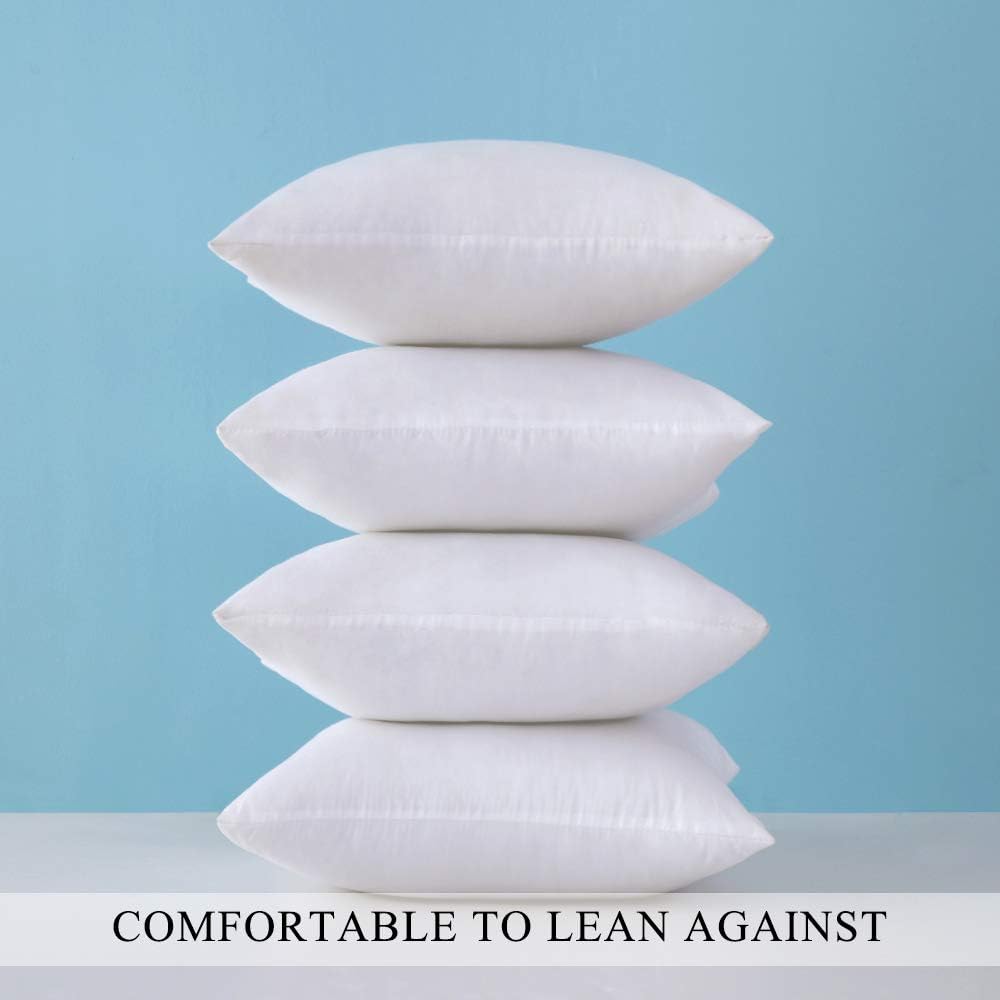 MIULEE Pack of 4 Hypoallergenic Premium Pillow Inserts Decorative Pillow Stuffers Square Form for Couch Sofa Bed Cushion 18x18 Inch: Kitchen & Dining