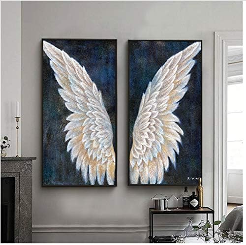 Nr Gran Lienzo Arte De La Pared Vertical Vintage Alas De Angel