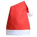 QBSM 10 pcs Christmas Santa Claus Hats Classic Red Cap for Adult Kids Xmas Party