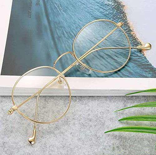 Inshere Retro Round Blue Light Blocking Glasses Eyeglasses Filter Retro Ultra Lightweight Computer Gaming Glasses - Luxury Gold