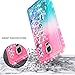 Galaxy Note 4 Case with Screen Protector for Girls Kids Women, NageBee Glitter Liquid Sparkle Bling Floating Quicksand Waterfall Diamond Cute Case for Samsung Galaxy Note 4 -Pink/Aqua